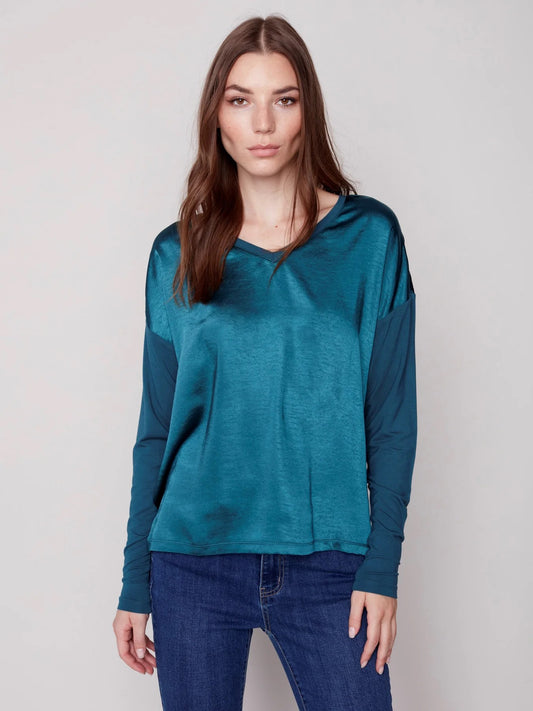 Satin Jersey Knit Top