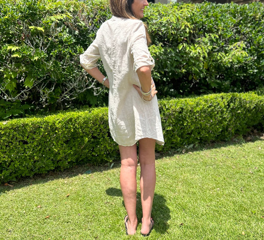 Sequin Linen Dress