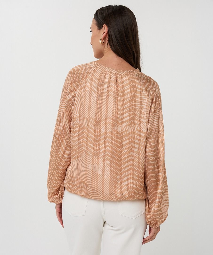Peaceful Balloon Sleeve Blouse