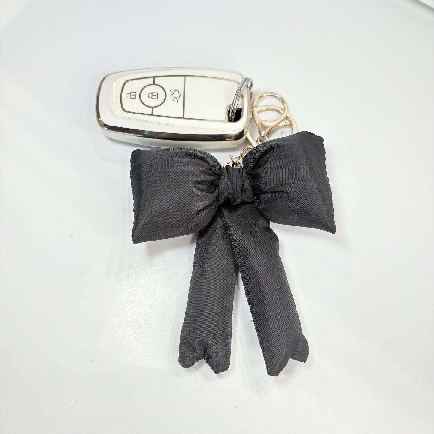 Trendy Puffy Bow Ribbon Bag Charm