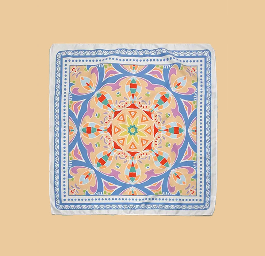 Tribal Print Silky Feel Bandana Scarf