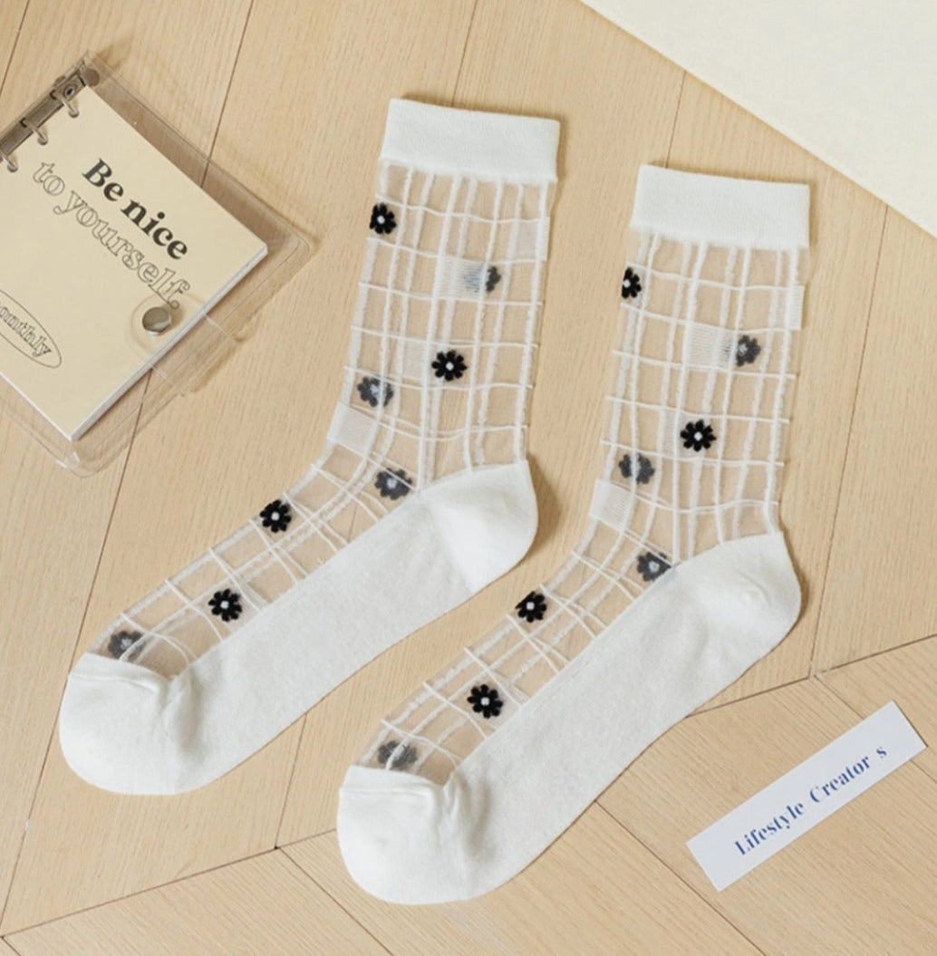 Floral Sheer Socks