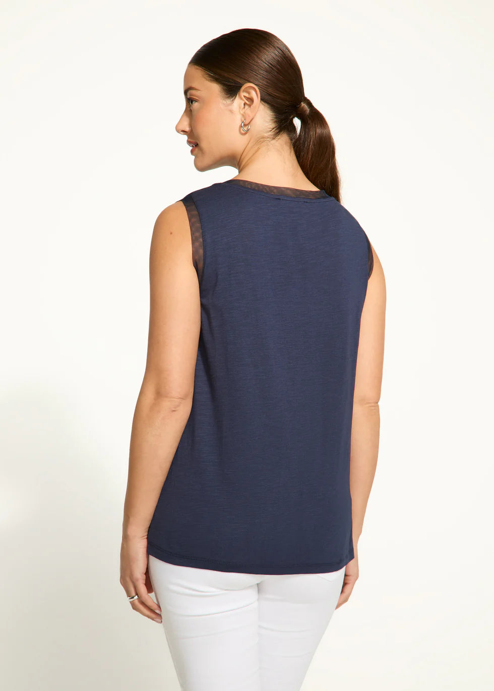 Slub Knit Short Sleeve Shell Tank