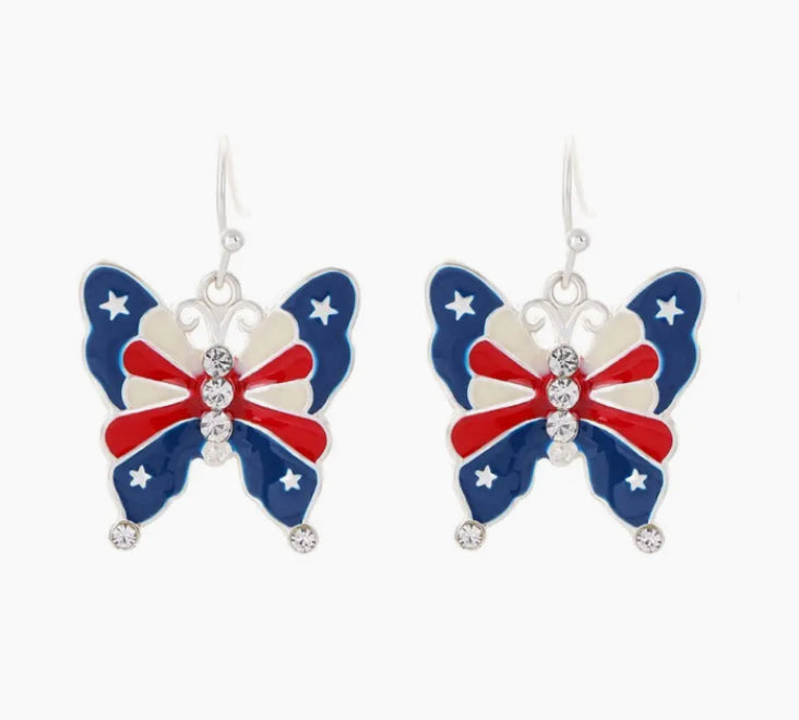 Independence Day Butterfly Earrings