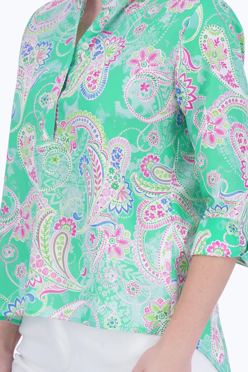 Theresa No Iron Paisley Popover Shirt