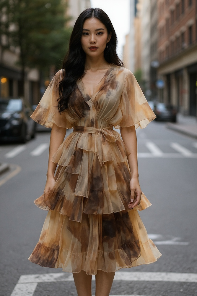 Tiered Midi Dress