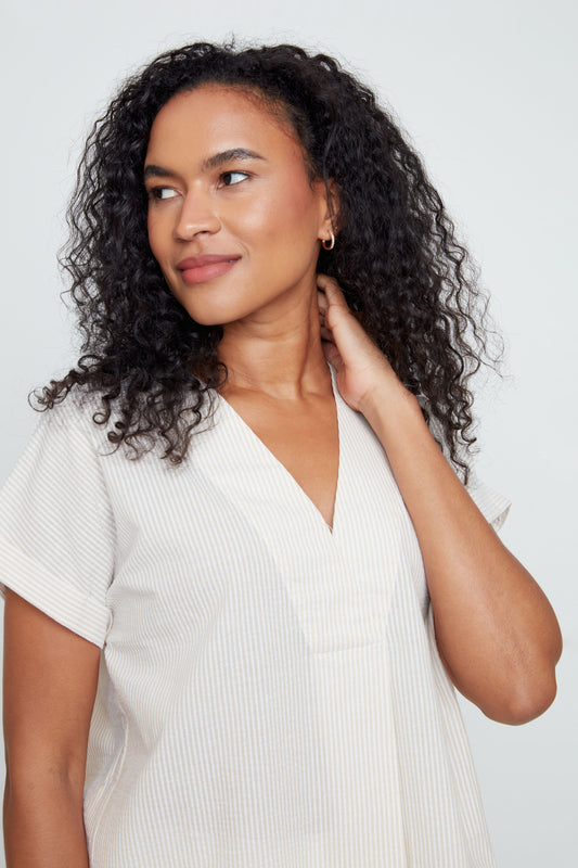 V-Neck Striped Top