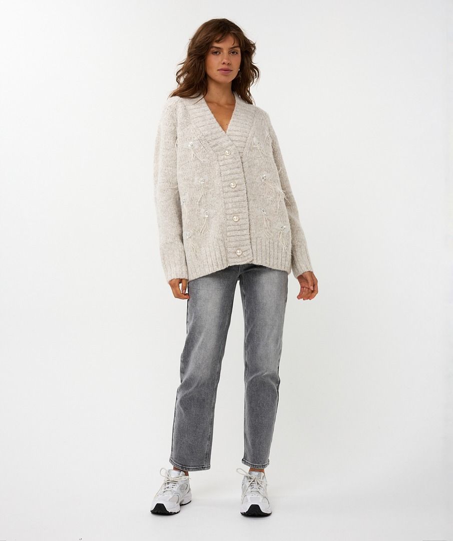 Embellished Feather Cardigan