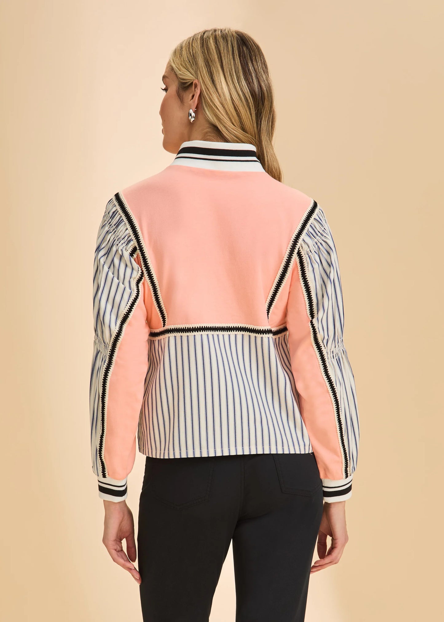 Mix Media Half Zip Top