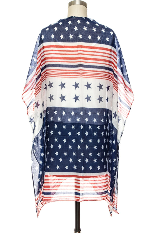 Star Printed Kimono Cardigan