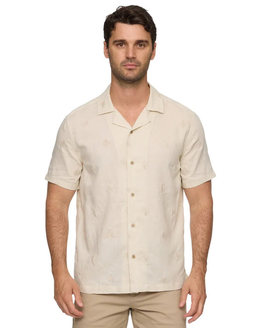 Chandler Short Sleeve Embroidered Camp Collar Shirt