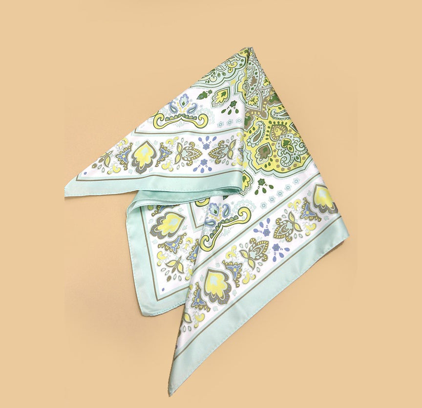 Paisley Mint Silky Feel Bandana Scarf