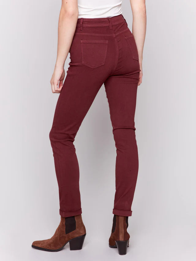 Slim Leg Regular Rise Cuff Hem Jeans
