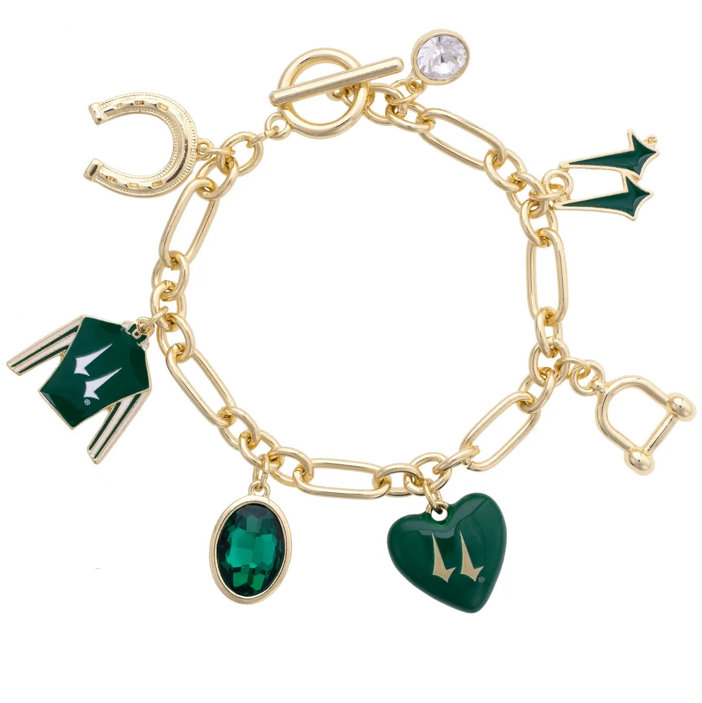 Churchill Downs Jockey Silk Enamel Charm Bracelet