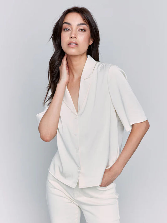 Short Sleeve Collared Blouse
