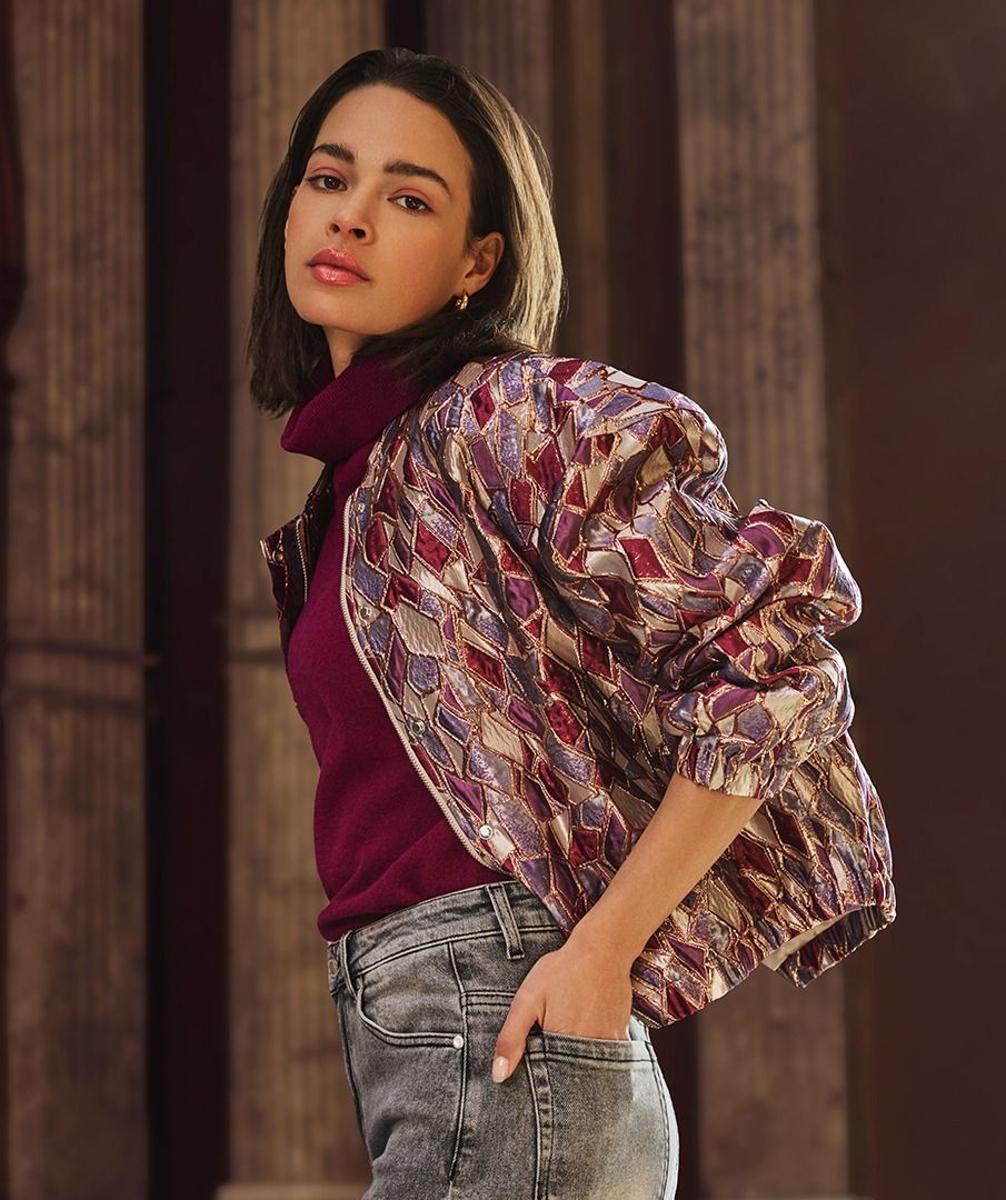 Metallic Bomber Jacket