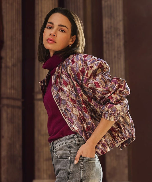 Metallic Bomber Jacket
