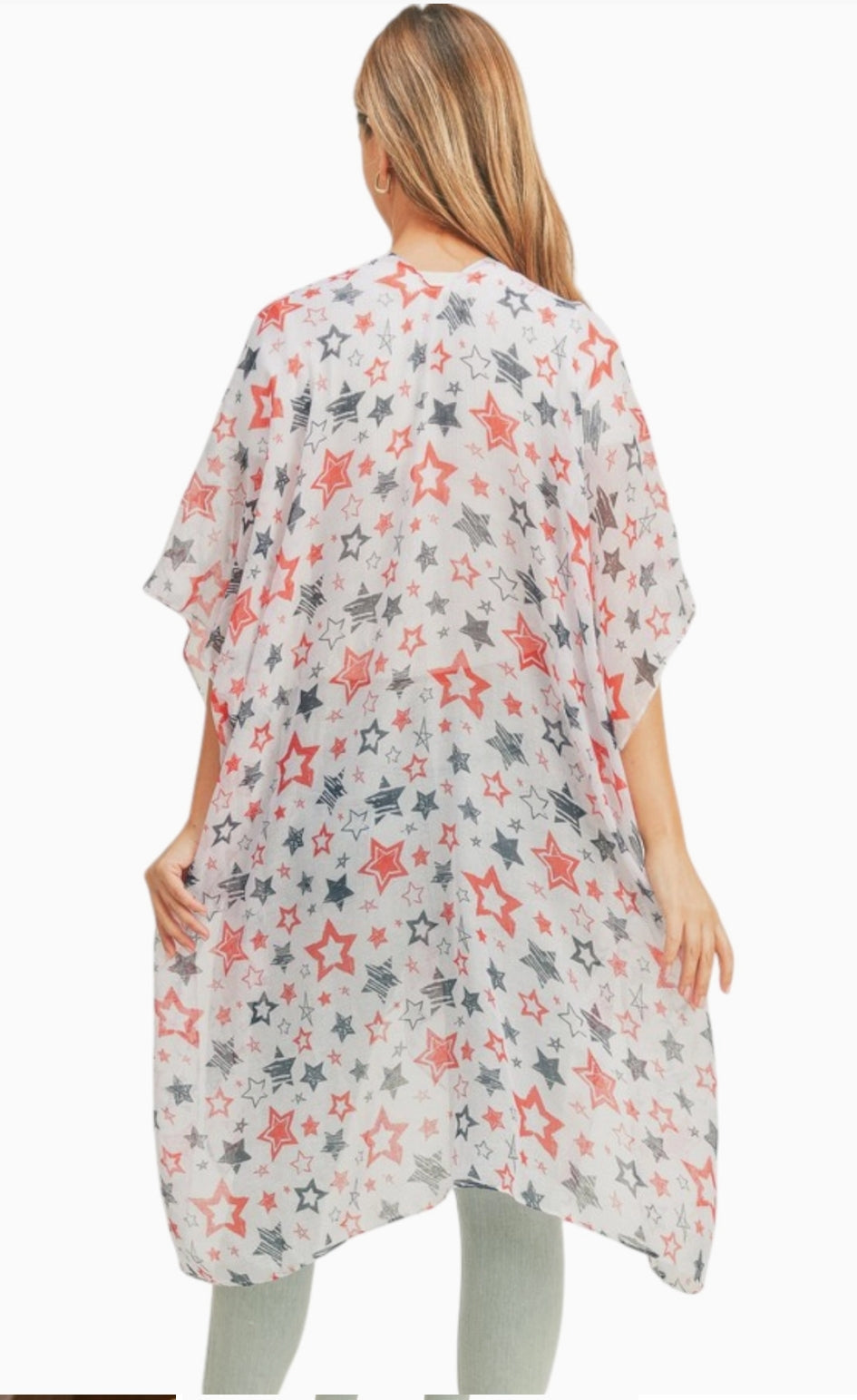 Star Print Kimono Cardigan