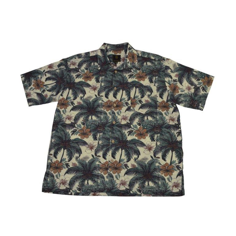 Short Sleeve Island Palm Square Bottom Shirt