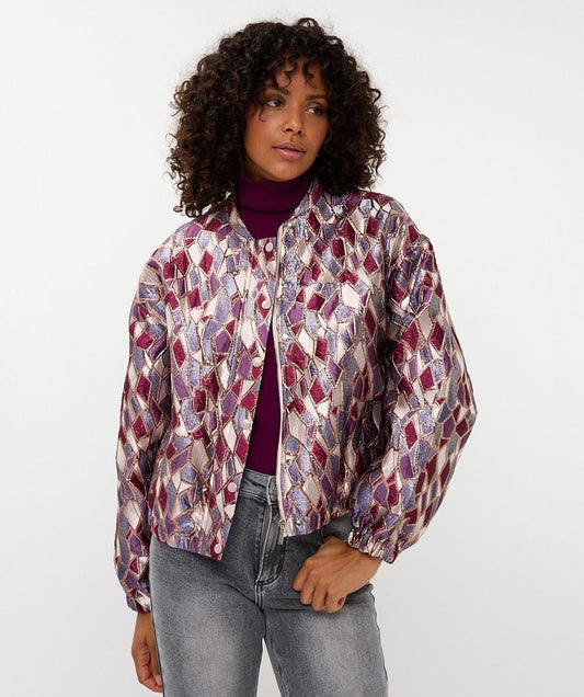 Metallic Bomber Jacket