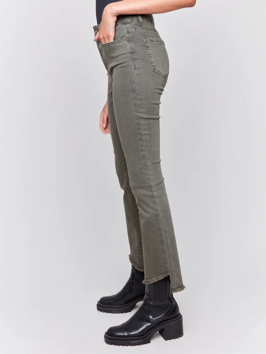 Colored Asymmetrical Leg Pant