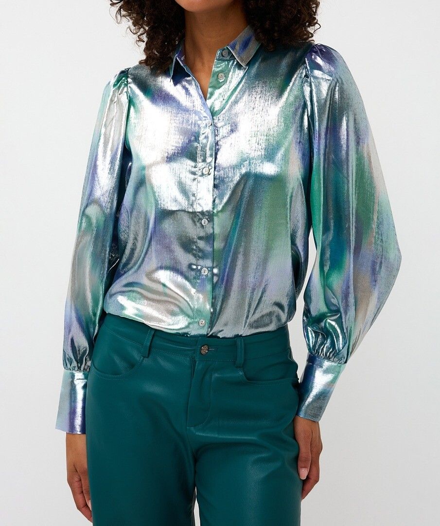 Button Up Vibrant Blouse
