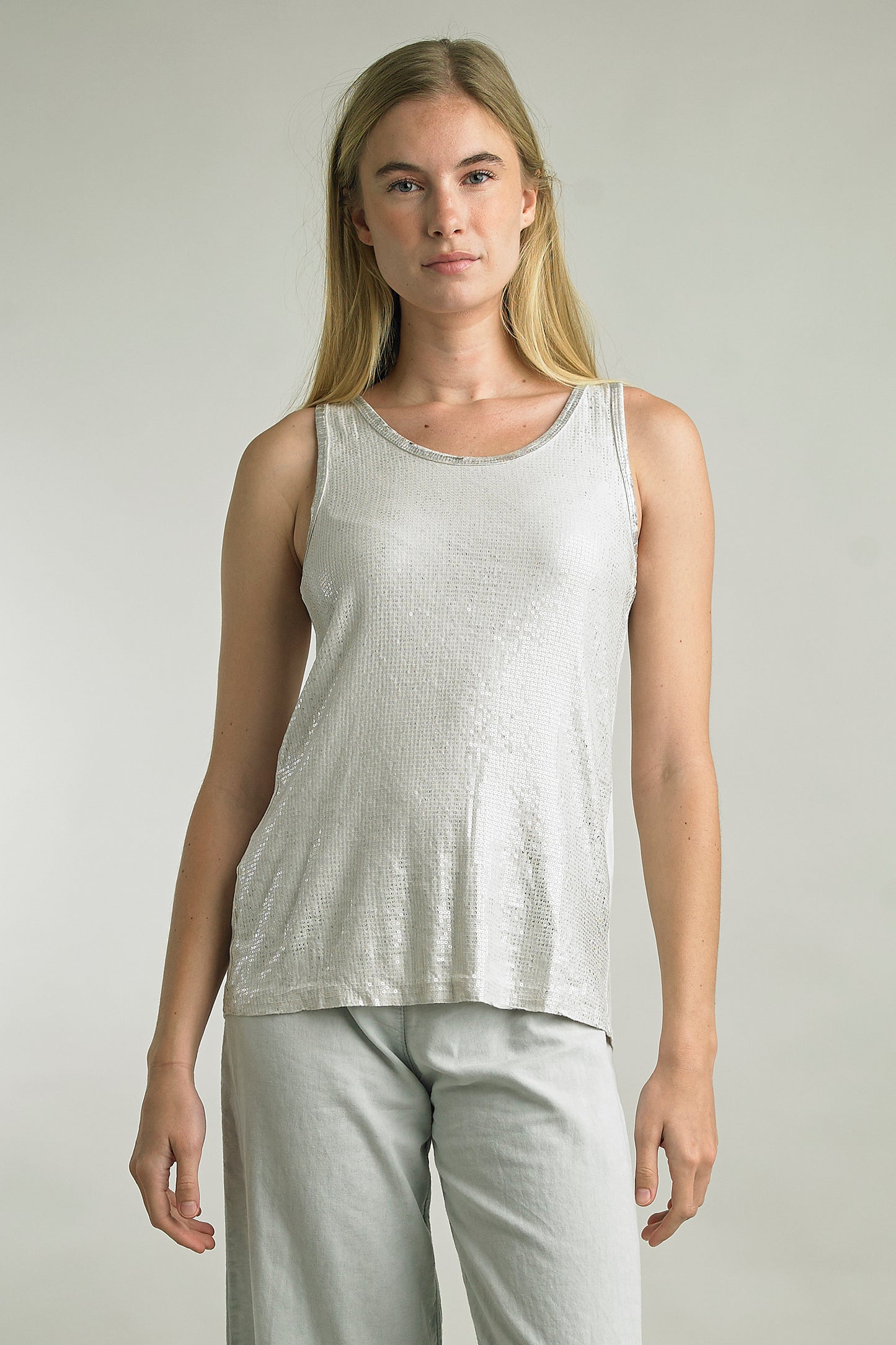 Sequin Jersey Tank Top