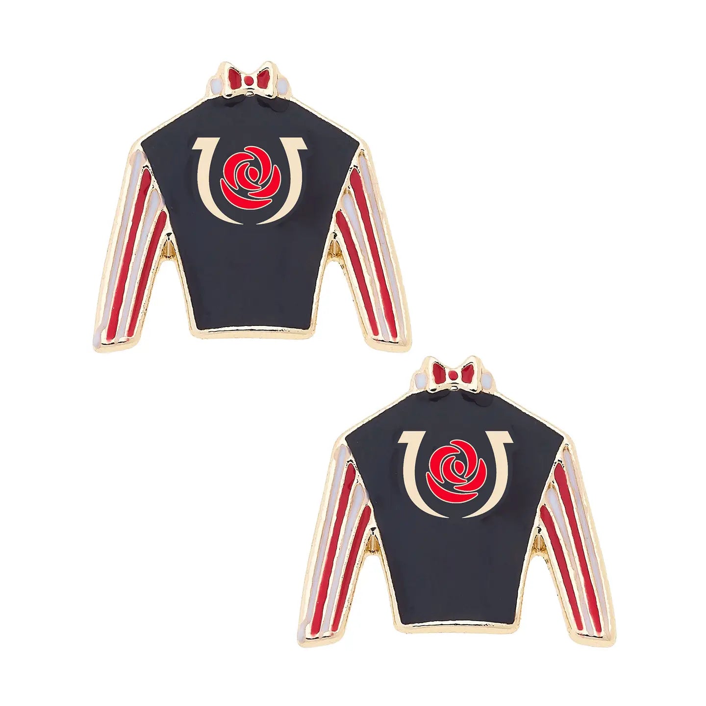 Kentucky Derby Jockey Silk Enamel Stud Earrings