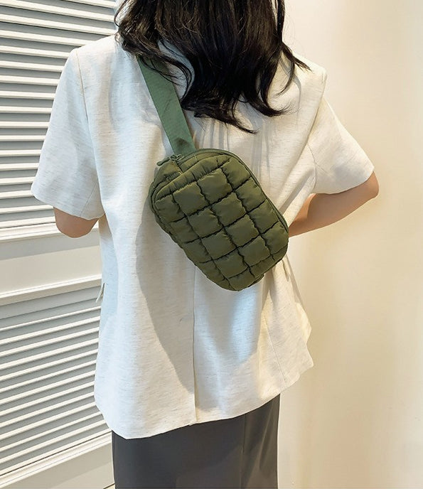 Puffer Quilted Sling Bag Fanny Bag Belt
