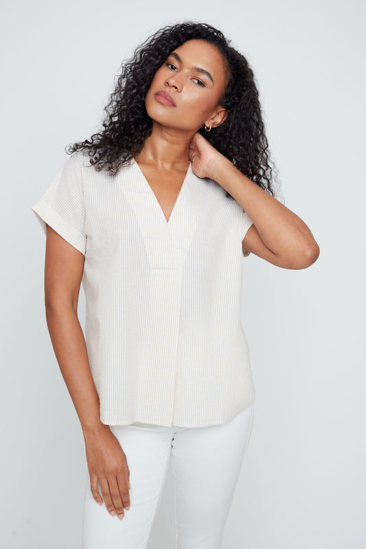V-Neck Striped Top