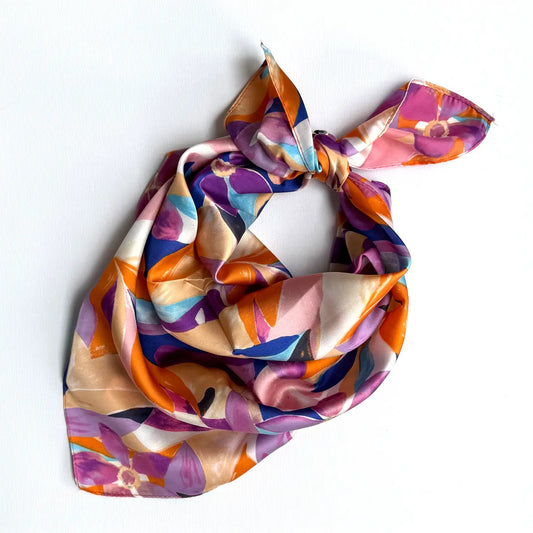 Flower Print Square Scarf