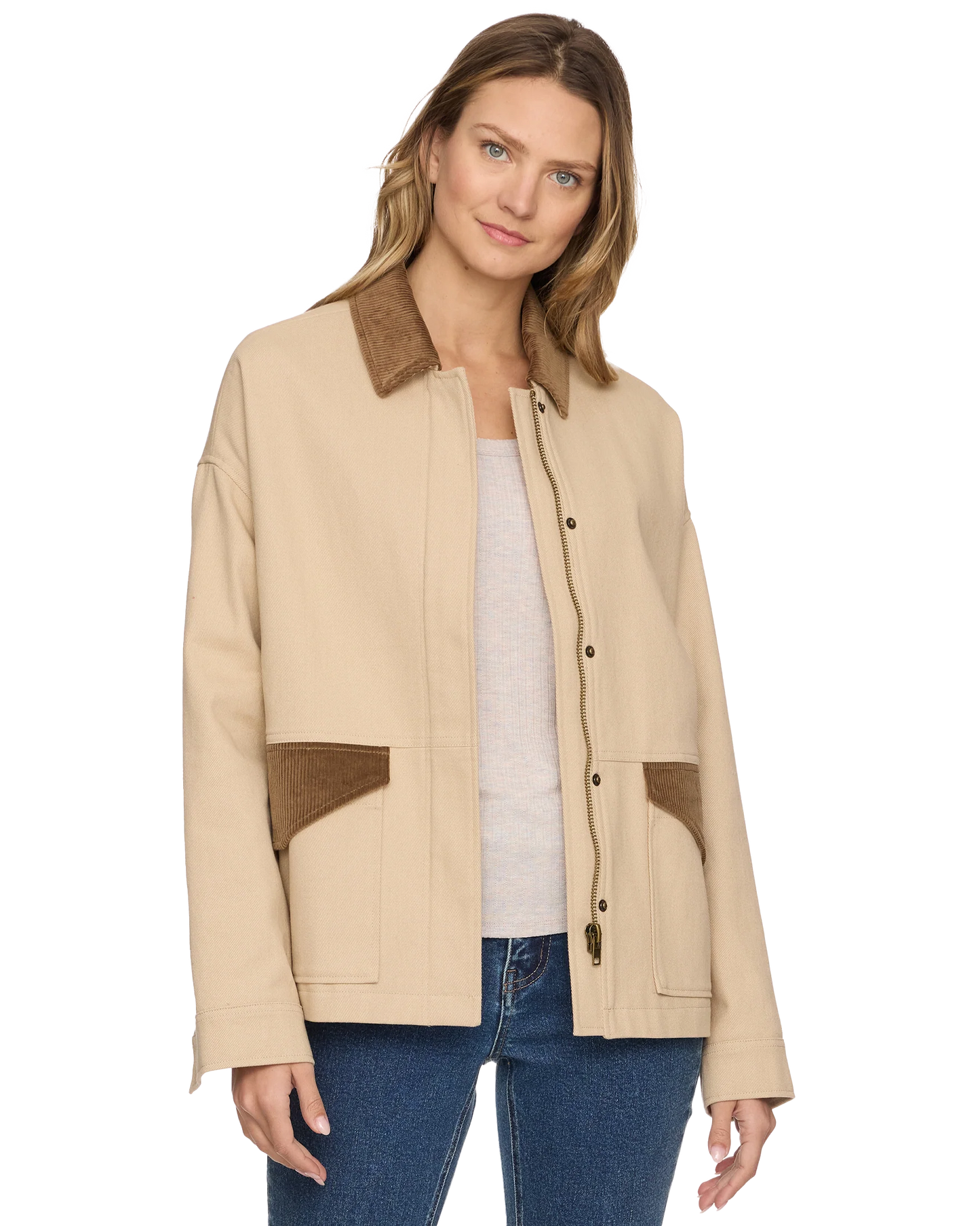 Blakely Twill Chore Jacket With Cord Collar