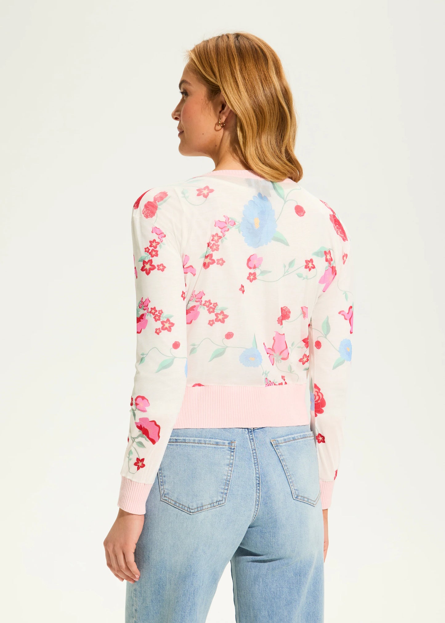 Printed Mesh Cardigan
