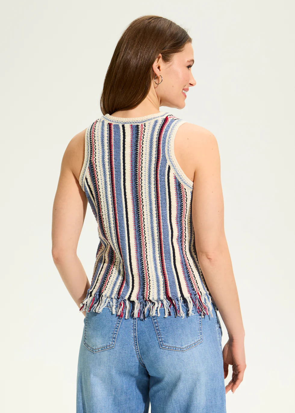 Vertical Stripe Cami Sweater