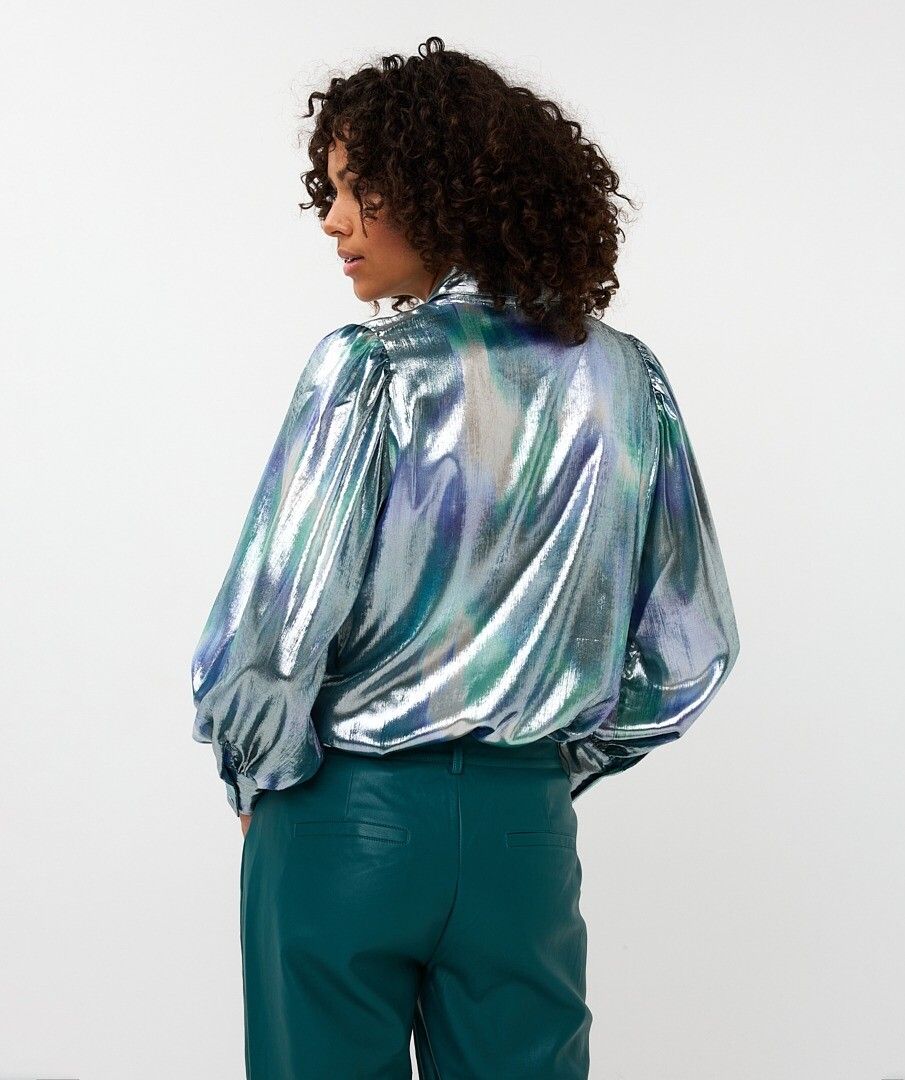 Button Up Vibrant Blouse