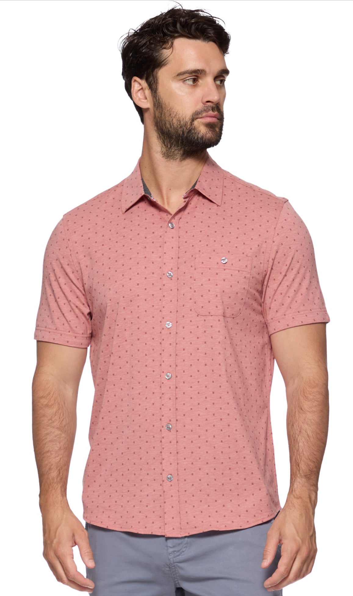 Fulton Short Sleeve Geo Print Knit Shirt
