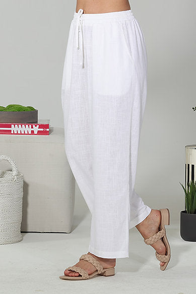 Paparazzi Cropped Pull-on Linen Pants