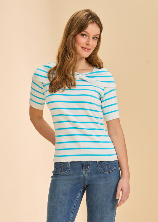 Boatneck Striped Sweater