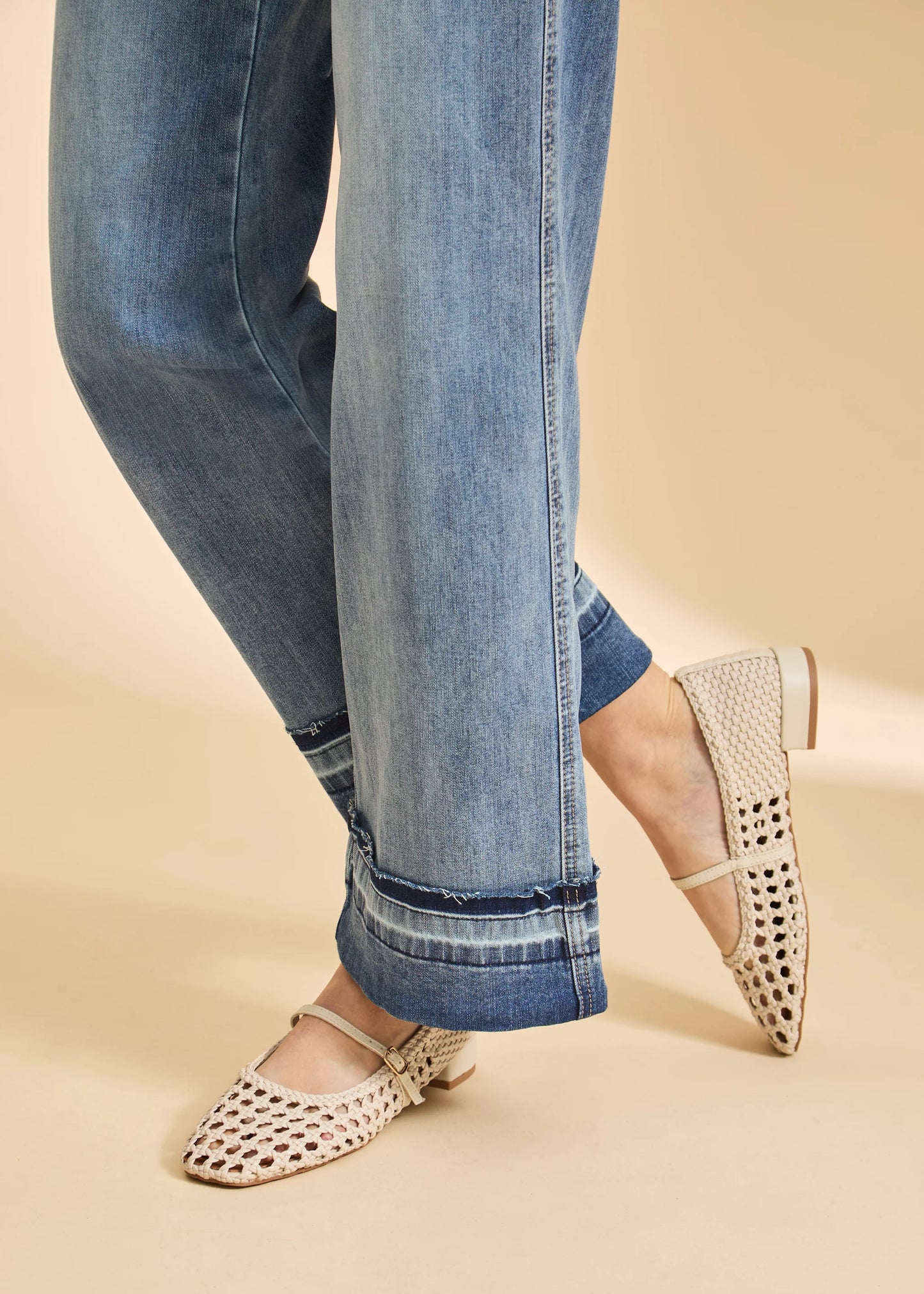 Olivia Cuff Wide Leg Jean