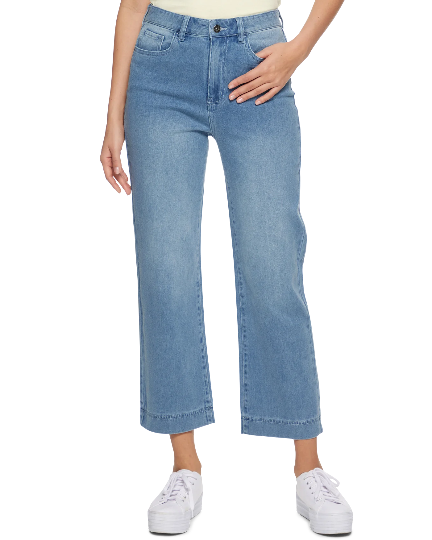 Sonora Wide Leg Knit Denim Pants