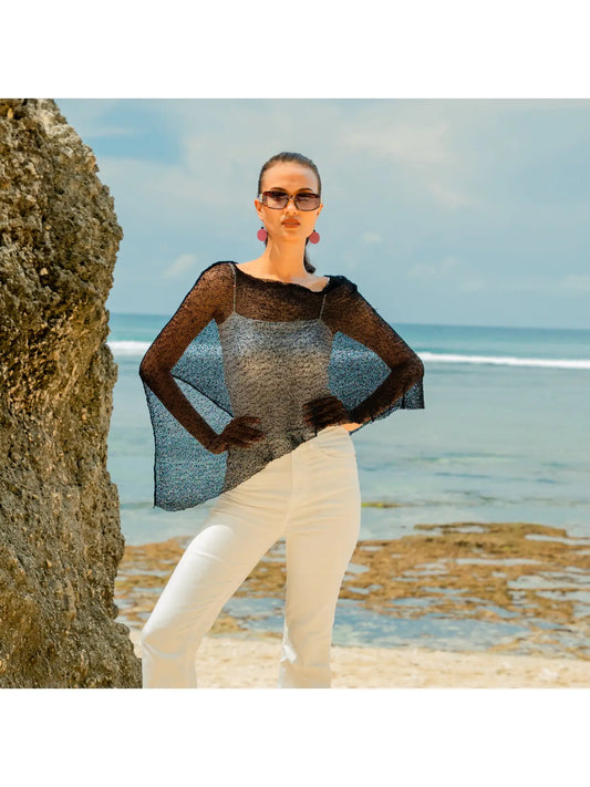 Sheer Mesh Poncho