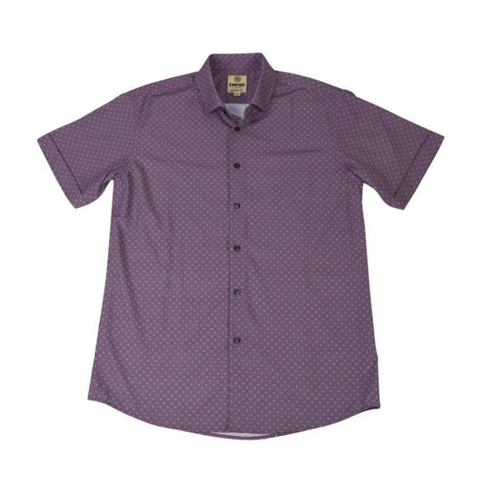 Short Sleeve Under Button Medallion Print Shirt