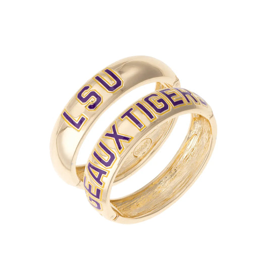 Lsu Tigers Polished Metal Hinge Bangle