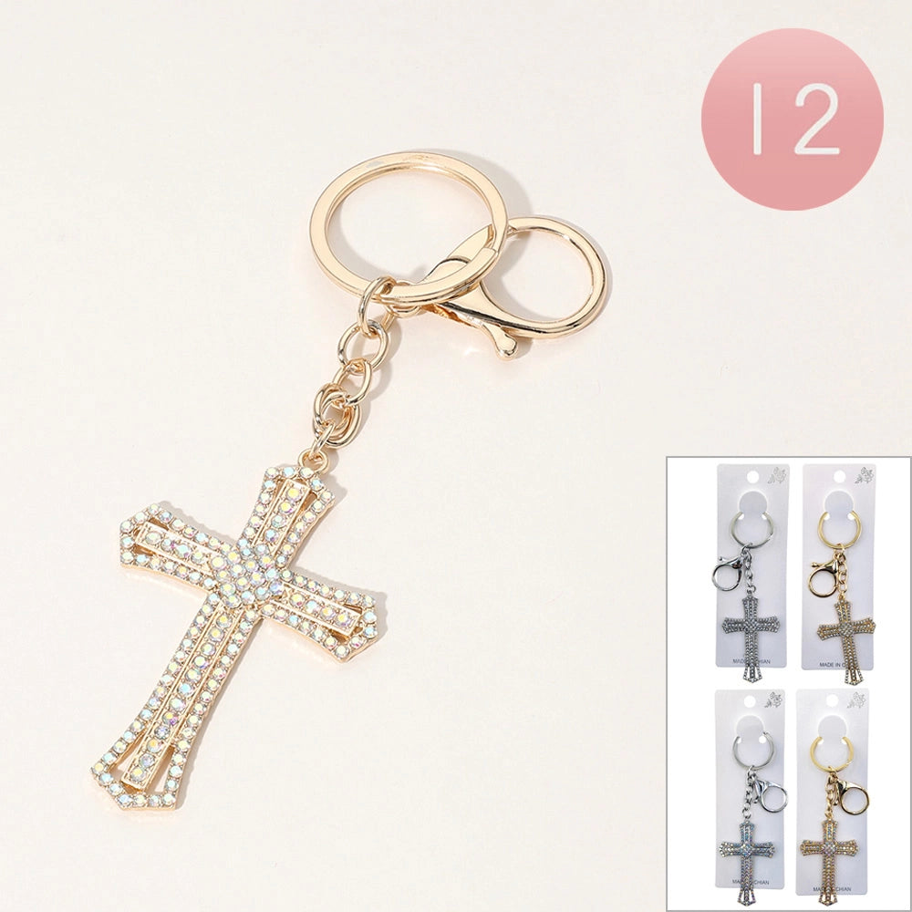 Stone Paved Cross Keychains