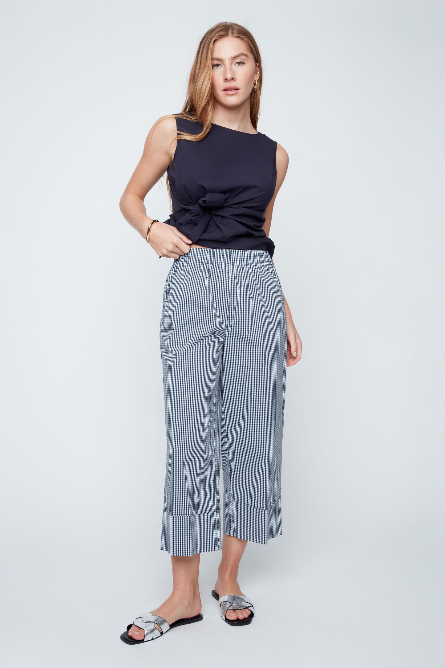 Gingham Woven Cuff Pant