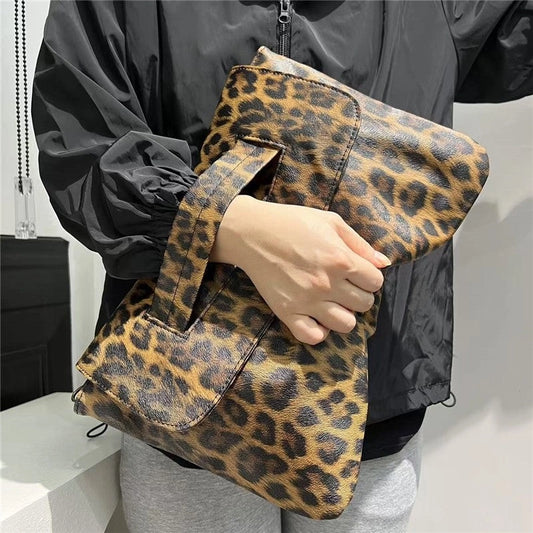 Crocodile Print Cluch With Wrist Strap