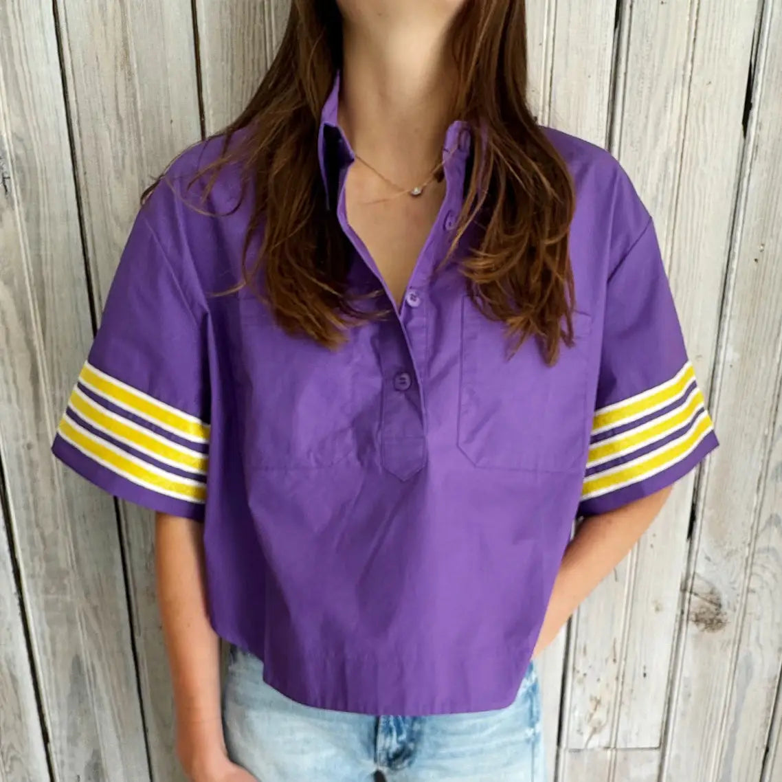 Stripe Sleeve Poplin