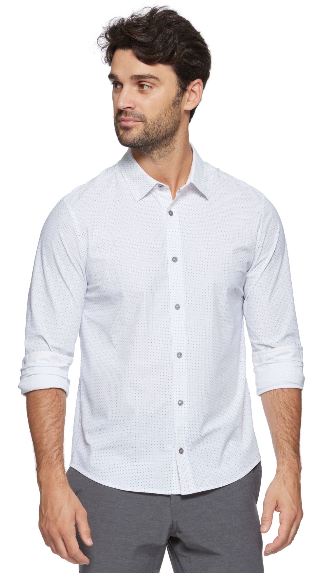 Loretto Long Sleeve Dot Print Journey Shirt