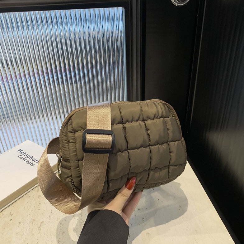 Puffer Quilted Sling Bag Fanny Bag Belt