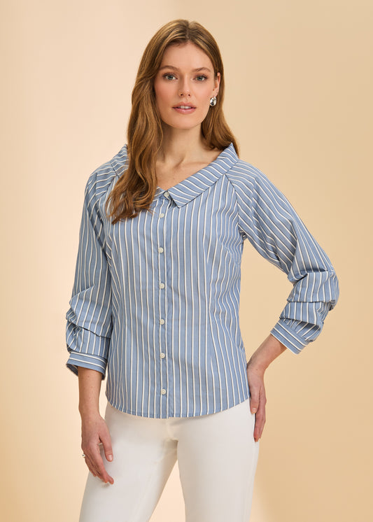 Quarter Sleeve V-Neck Shirt